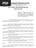 LEI Nº3416 de 2009 - Proibição de Queimadas