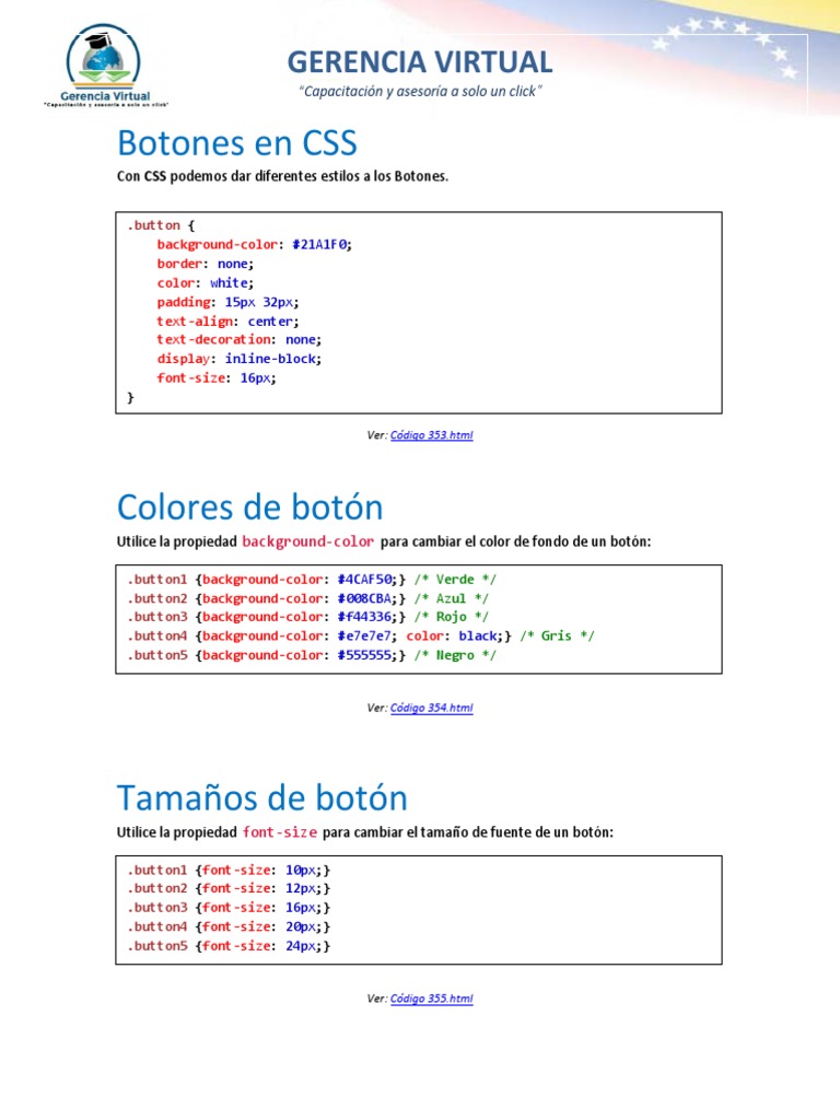 Estilos y Código para Botones CSS | PDF | Gráficos de computadora ...