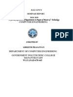 In Partial Fulfillment of Requirements in Degree of Master of Technology Computer Engineering