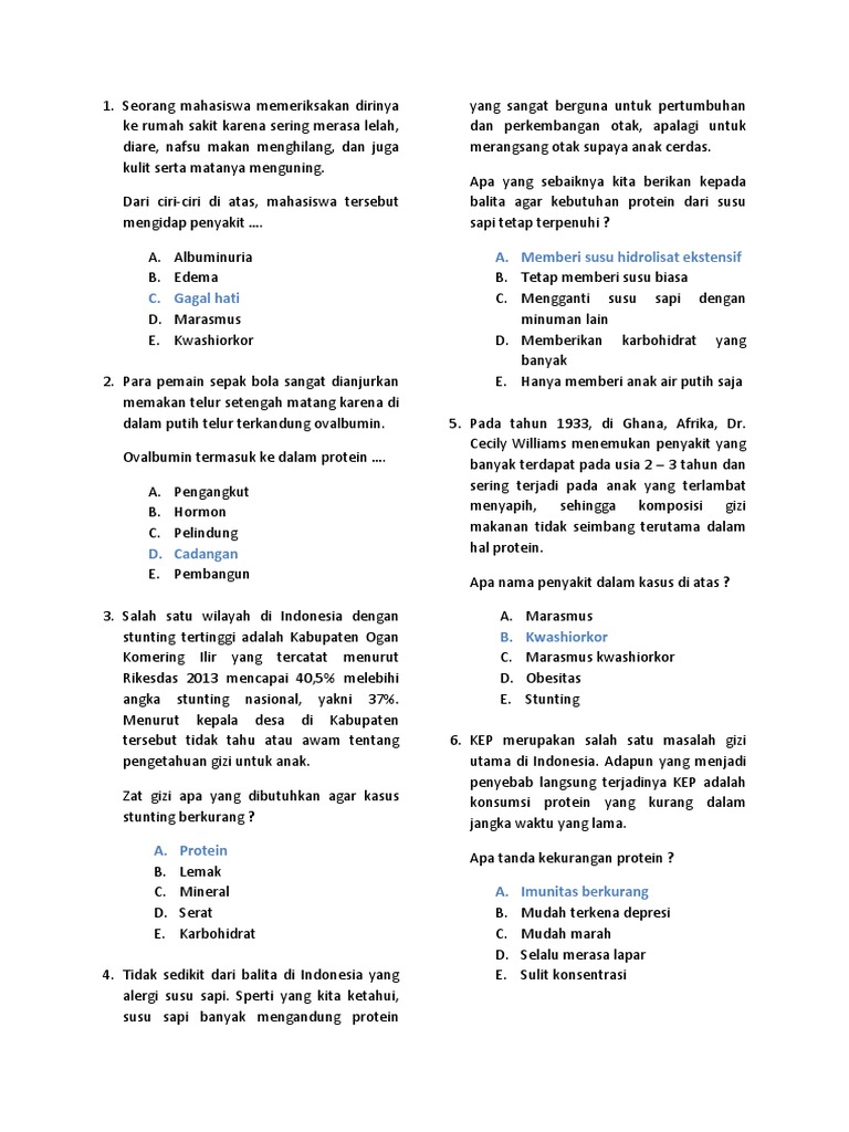 Contoh Soal Kasus Gizi Buruk Pada Balita Contoh Soal Terbaru