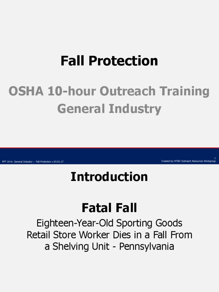 OSHA Fall Protection Training Overview | PDF | Occupational Safety And ...