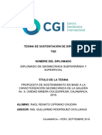 Tesina (TSD) Diplomado de Geomecánica - Raúl Renato CIPRIANO CHUDÁN