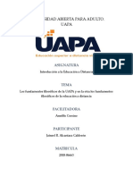 Tarea 9-Los Fundamentos Filosóficos de La UAPA y en La Otra Los Fundamentos Filosóficos de La Educación a Distancia