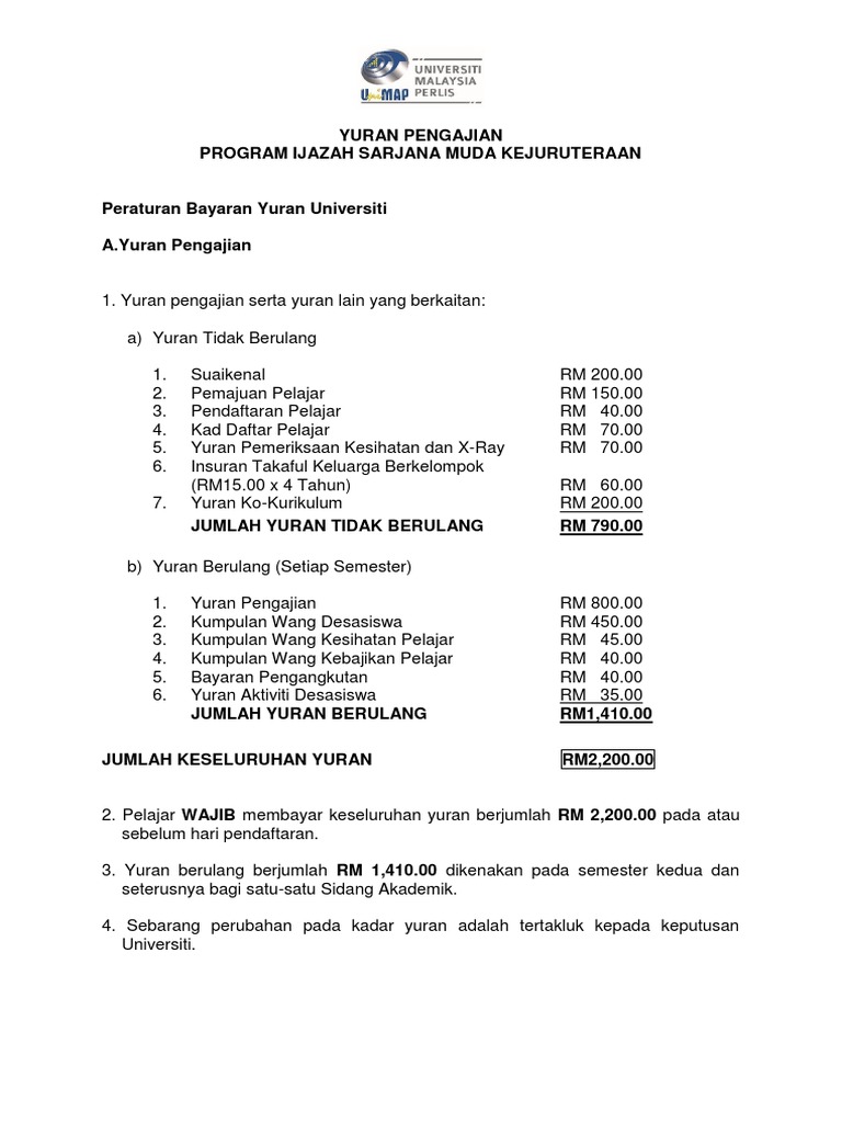 Maklumat Yuran Program Kejuruteraan Pdf