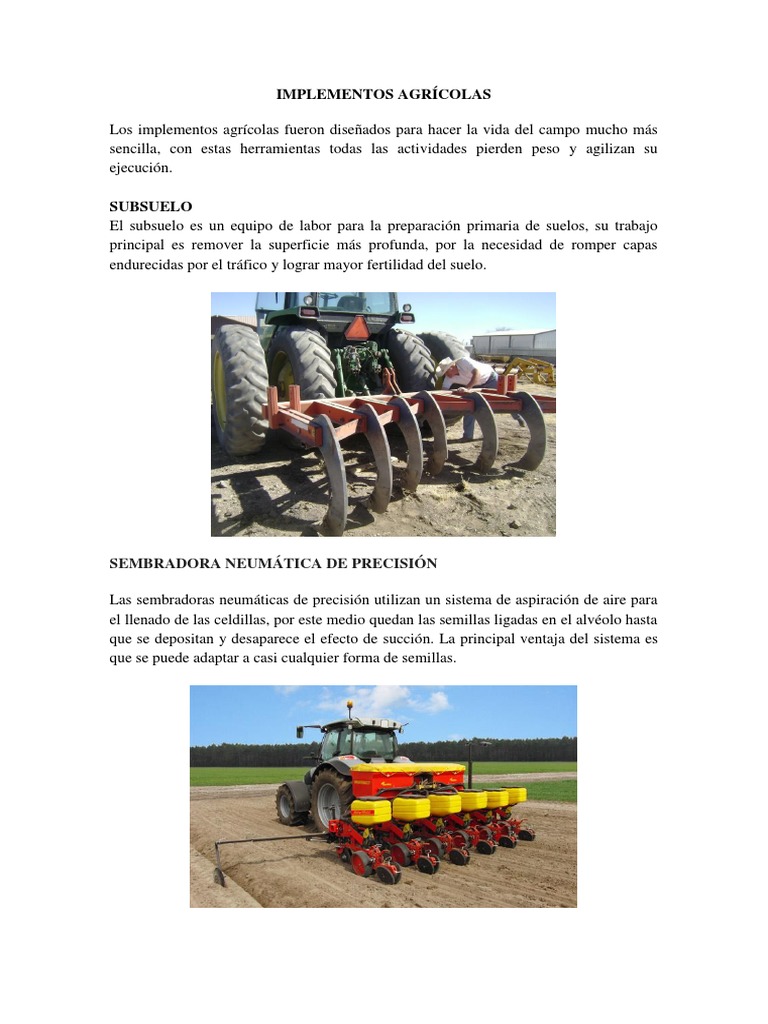 Catálogo de Implementos Agrícolas | PDF | Arado | Tractor
