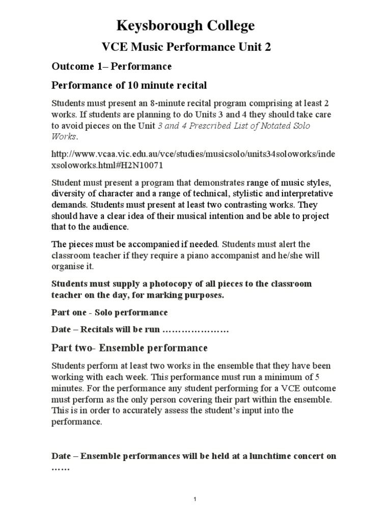 VCE Music Assessment Booklet Unit 2 PDF | PDF | Musical Compositions ...