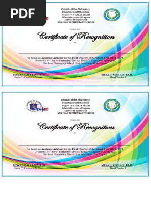 Certificate of Recognition