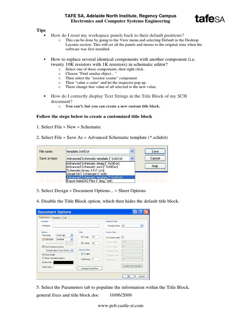 Customizing Title Blocks in SCH Documents | PDF | Menu (Computing ...