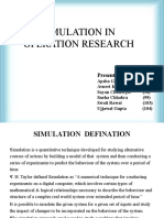 Simulation in Operation Research: Presented By