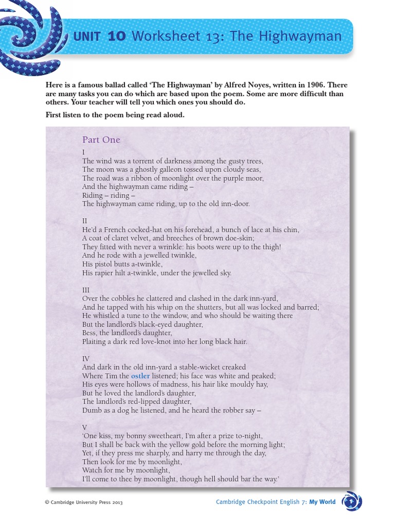 Unit10 Worksheet 13 Poetry 6 Views