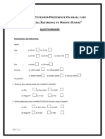 Maruti Questionnaire