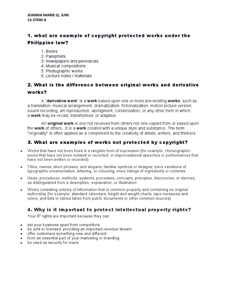Philippine Law?: 2. What Is The Difference Between Original Works and ...