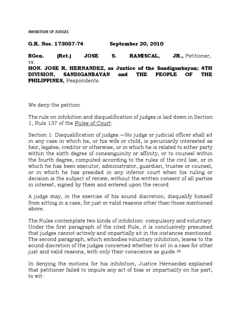 Inhibition of Judges | PDF | Judge | Bias