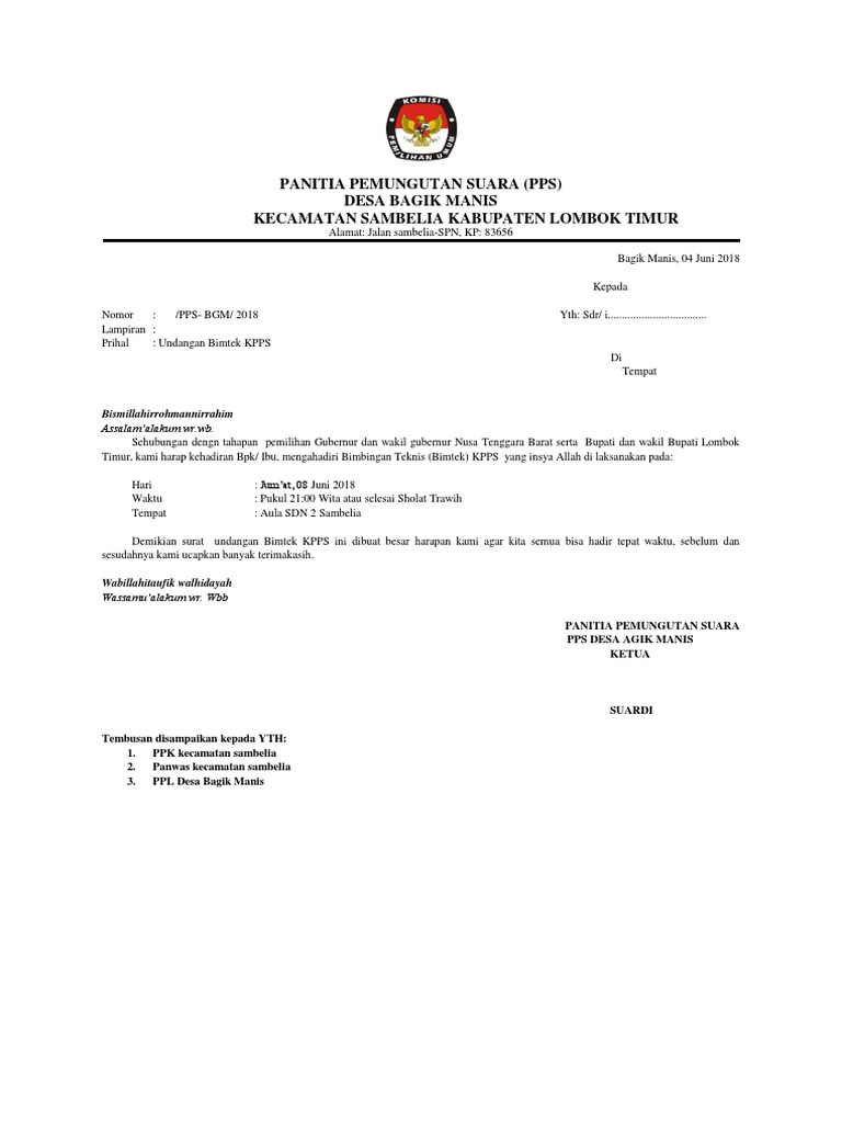 Surat Undangan KPPS