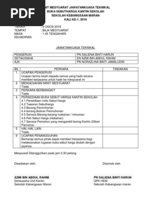 Minit Jawatankuasa Teknikal Pdf