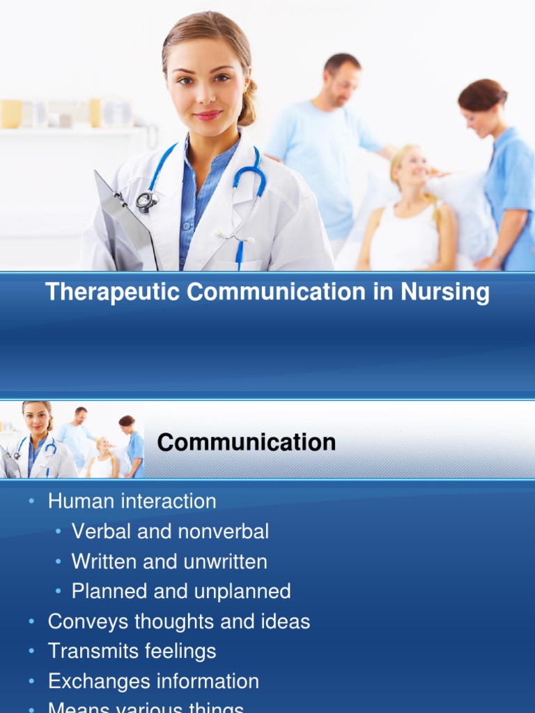 Therapeutic Communication in Nursing PDF