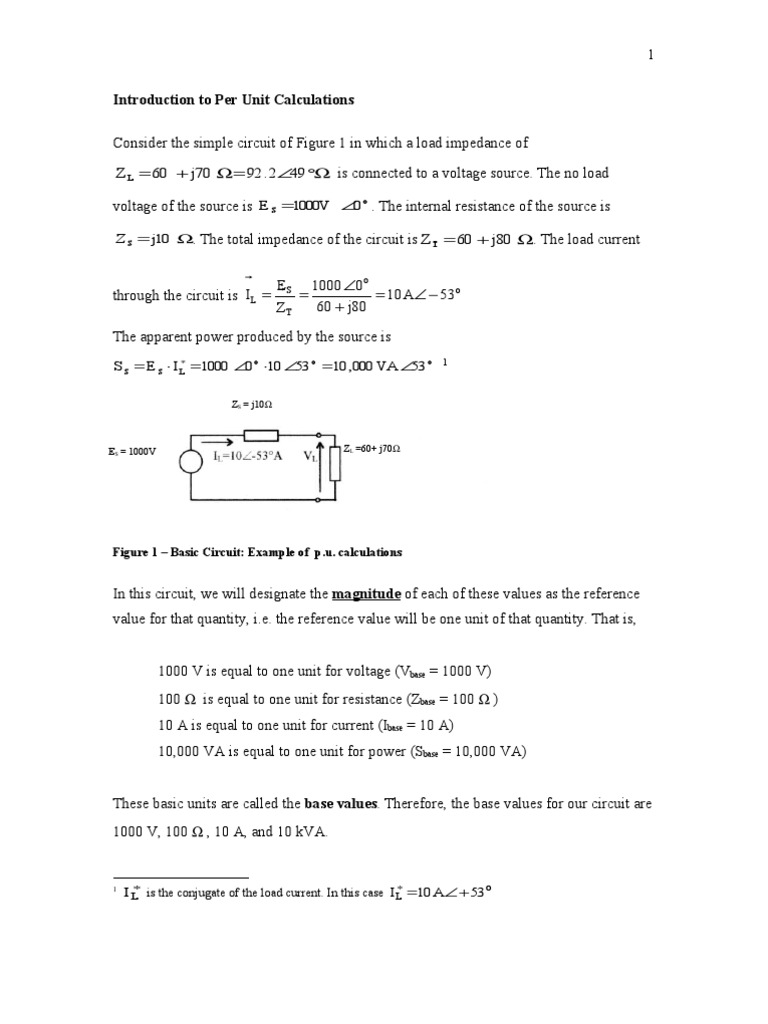 Per Unit Calculations in Electrical Systems | PDF | Electrical ...