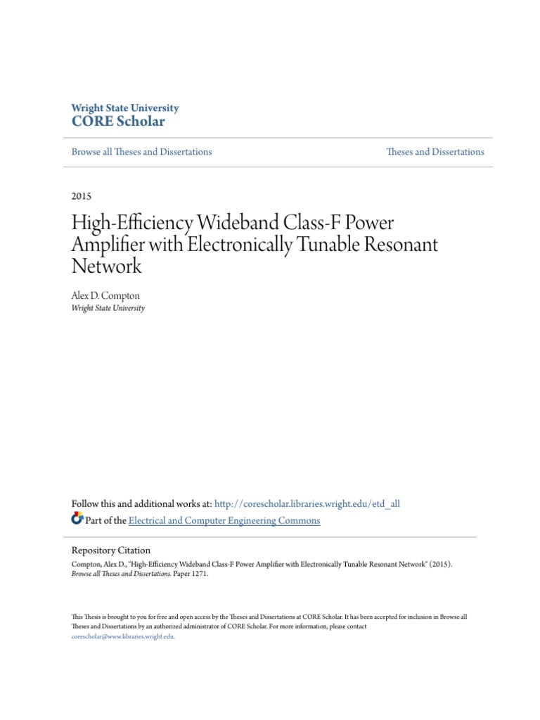 Design and Simulation of a HighEfficiency Wideband ClassF Power