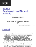 CS549: Cryptography and Network Security: © by Xiang-Yang Li Department of Computer Science, IIT