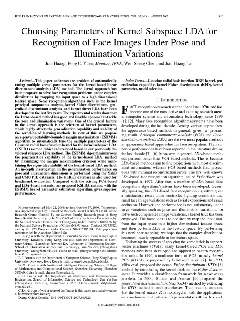 Choosing Parameters of Kernel Subspace LDA For Recognition of Face ...