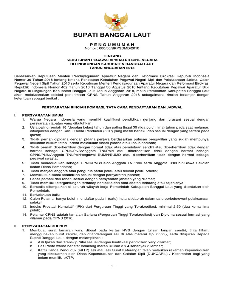 Formasi Cpns 2018 Pdf