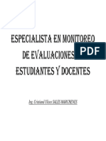 Especialista en Monitoreo de Evaluaciones de Estudiantes y Docentes