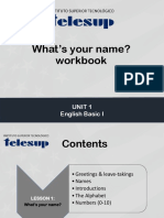 What's Your Name? Workbook: Unit 1 English Basic I