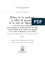Llibre de La Confraria y Offici de Perayres de La Vila de Igualada. Vol. I