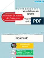 Metodología de cálculo del Indicador de Avance de Contenido