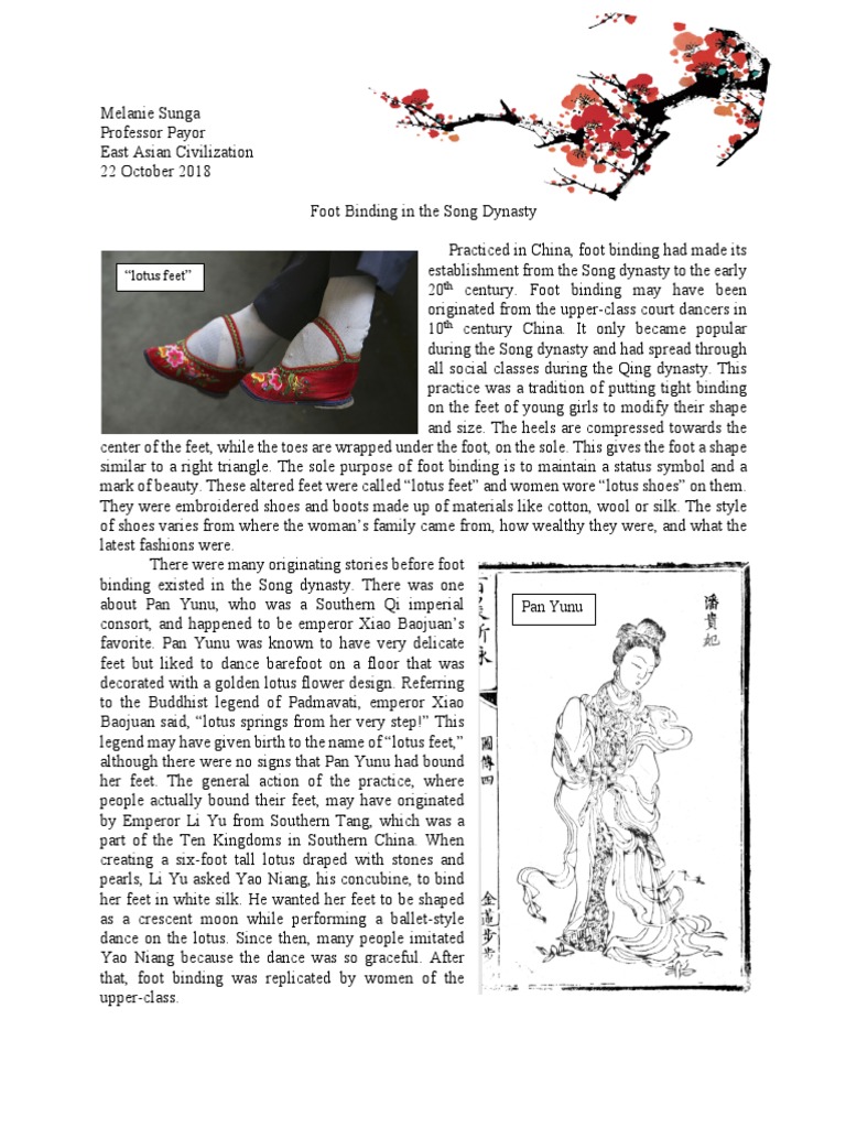 Foot Binding in The Song Dynasty PDF China World Politics