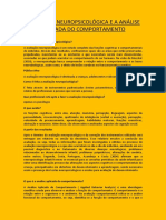 A Avaliação Neuropsicológica e A Análise Aplicada Do Comportamento