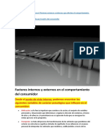 Factores Internos y Externos en El Comportamiento Del Consumidor