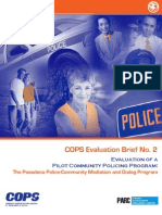 COPS Evaluation Brief No. 2: The Pasadena Police-Community Mediation and Dialog Program