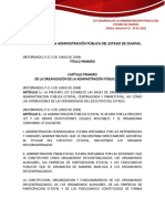 Ley Organica de La Administracion Publica Del Estado de Chiapas.