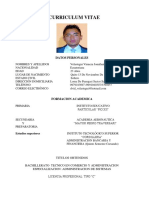 Curriculum Vitae David Velastegui