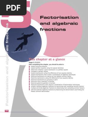 Chapter 5 Factorisation And Alegrabraic Fractions Pdf Fraction Mathematics Factorization