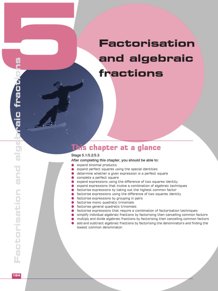 Chapter 5 Factorisation And Alegrabraic Fractions Fraction Mathematics Factorization