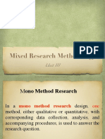 Mixed Research Methodology: Unit III