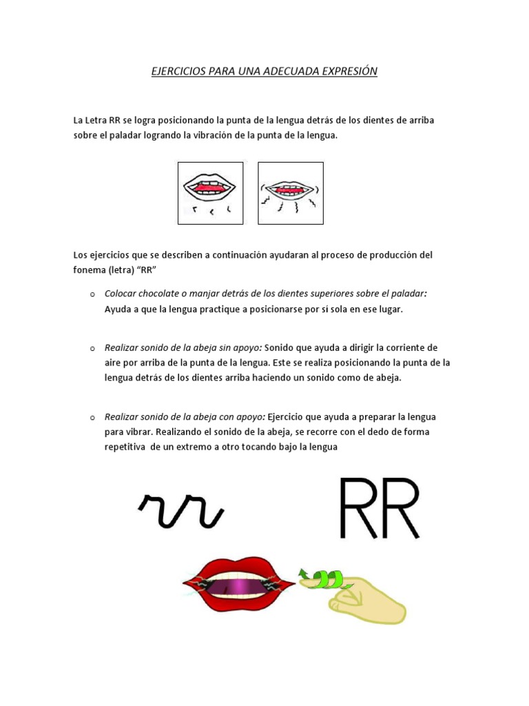 Ejercicios para El Fonema RR | PDF