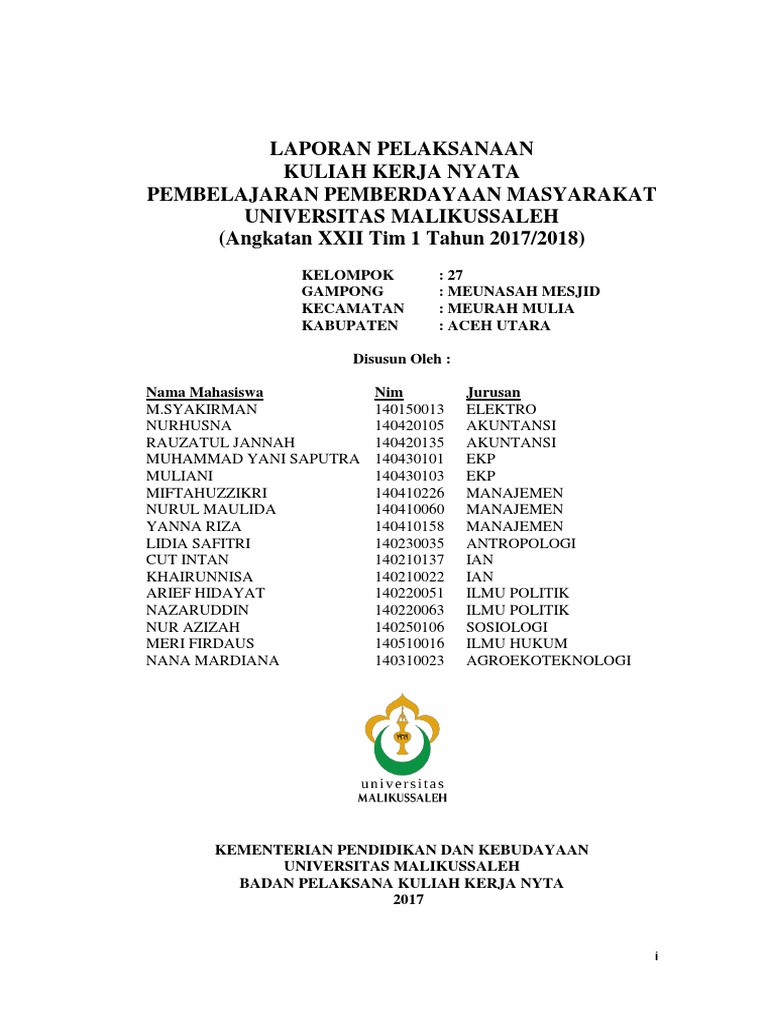 Laporan Kelompok 27 Kkn Ppm 2017