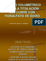 Metodo Volumetrico para La Titulacion Del Cobre Con Tiosulfato de Sodio