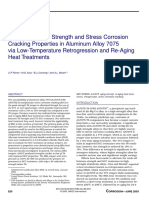 Improvements in Strength and Stress Corrosion Cracking Properties in Aluminum Alloy 7075 Via Low-Temperature Retrogression and Re-Aging Heat Treatments PDF
