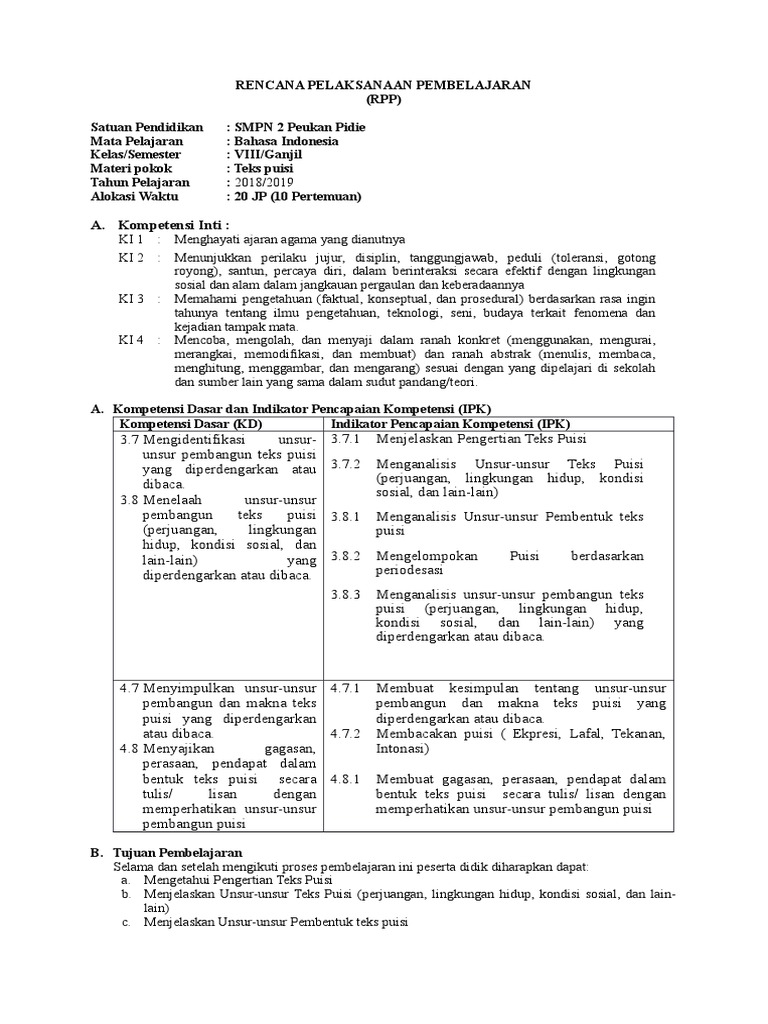 Unsur Unsur Pembangun Teks Puisi KT Puisi