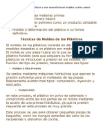 La Fabricación de Los Plásticos y Sus Manufacturas Implica Cuatro Pasos Básicos