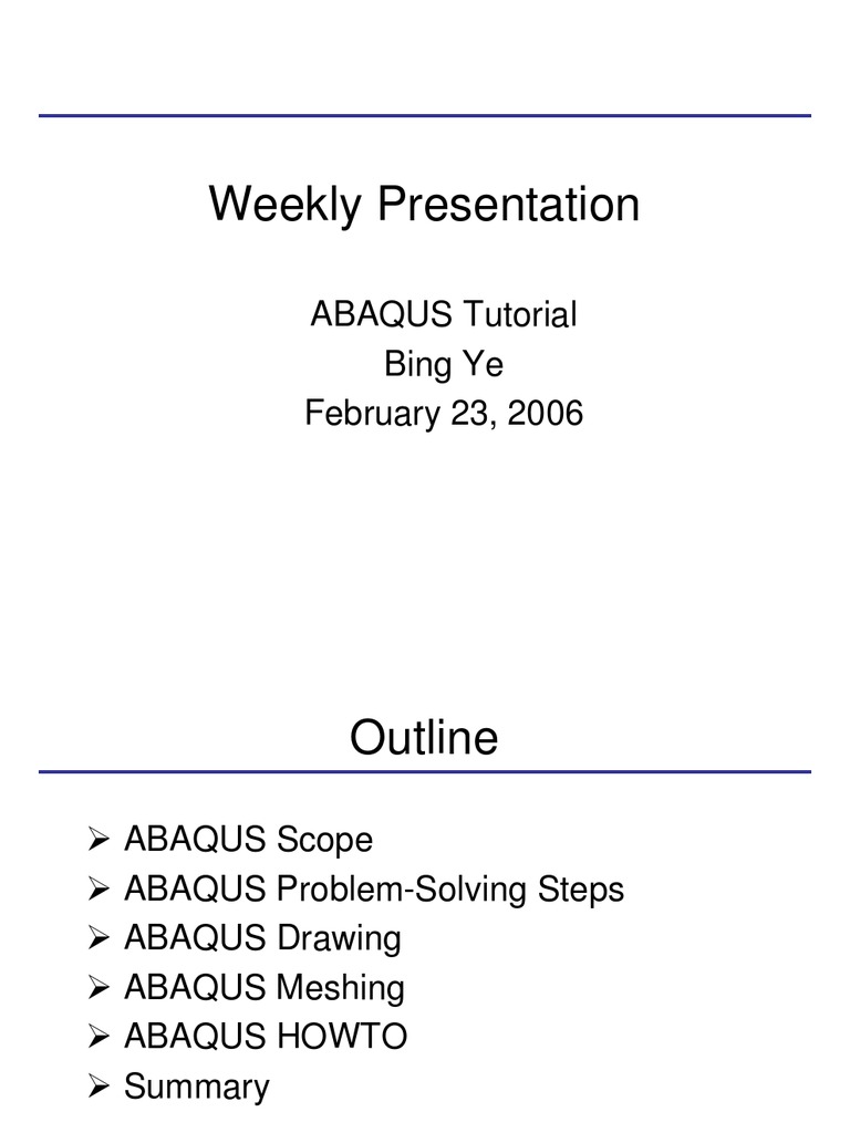 Abaqus Cae Tutorial Pdf Mechanical Engineering Applied And