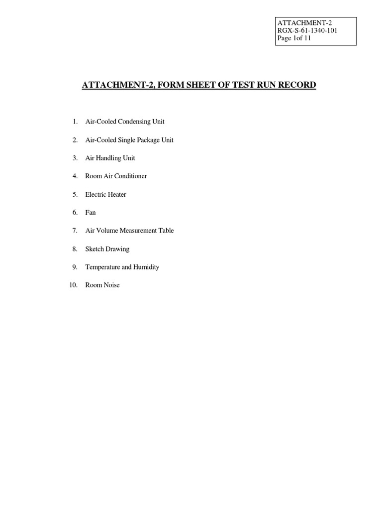 Test Run Record for HVAC Systems | PDF | Decibel | Noise