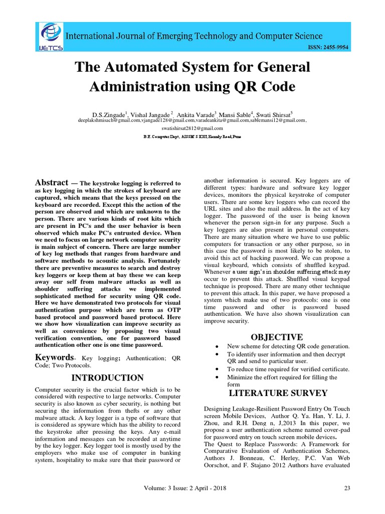 QR Code-Based Authentication System | PDF | Eclipse (Software ...