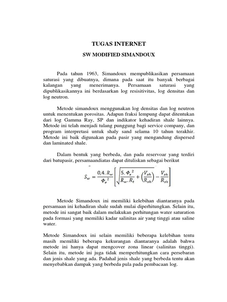 SW Modified Simandoux | PDF