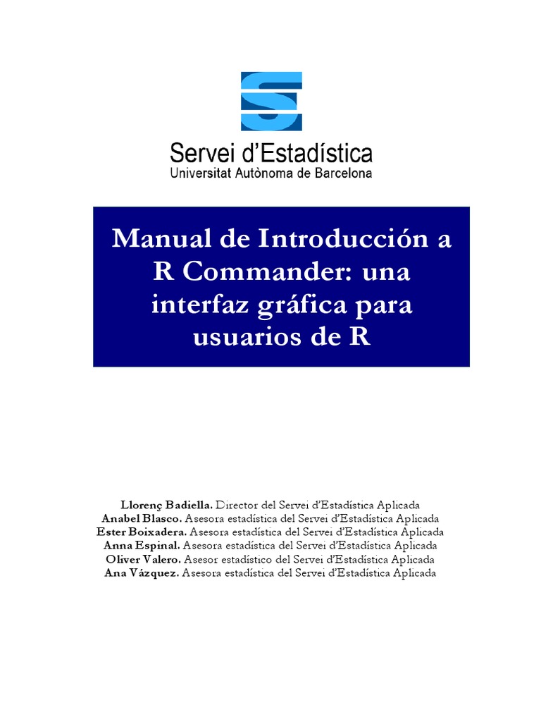 Manual Curso R Commander | PDF | R (lenguaje de programación) | Spss