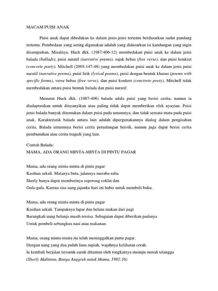 Macam Puisi Anak Pdf